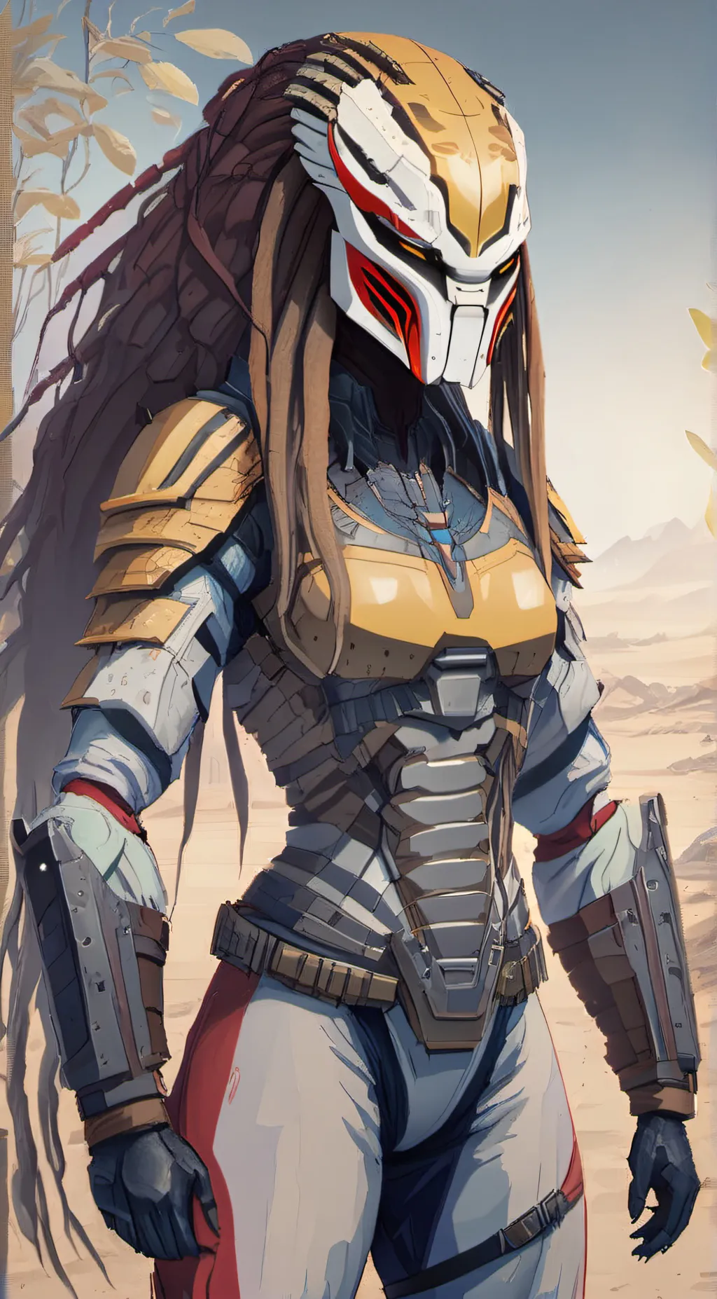 ai character: Female predator  background