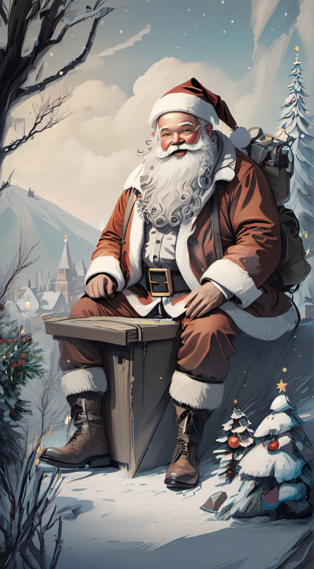 ai character: Santa Claus background