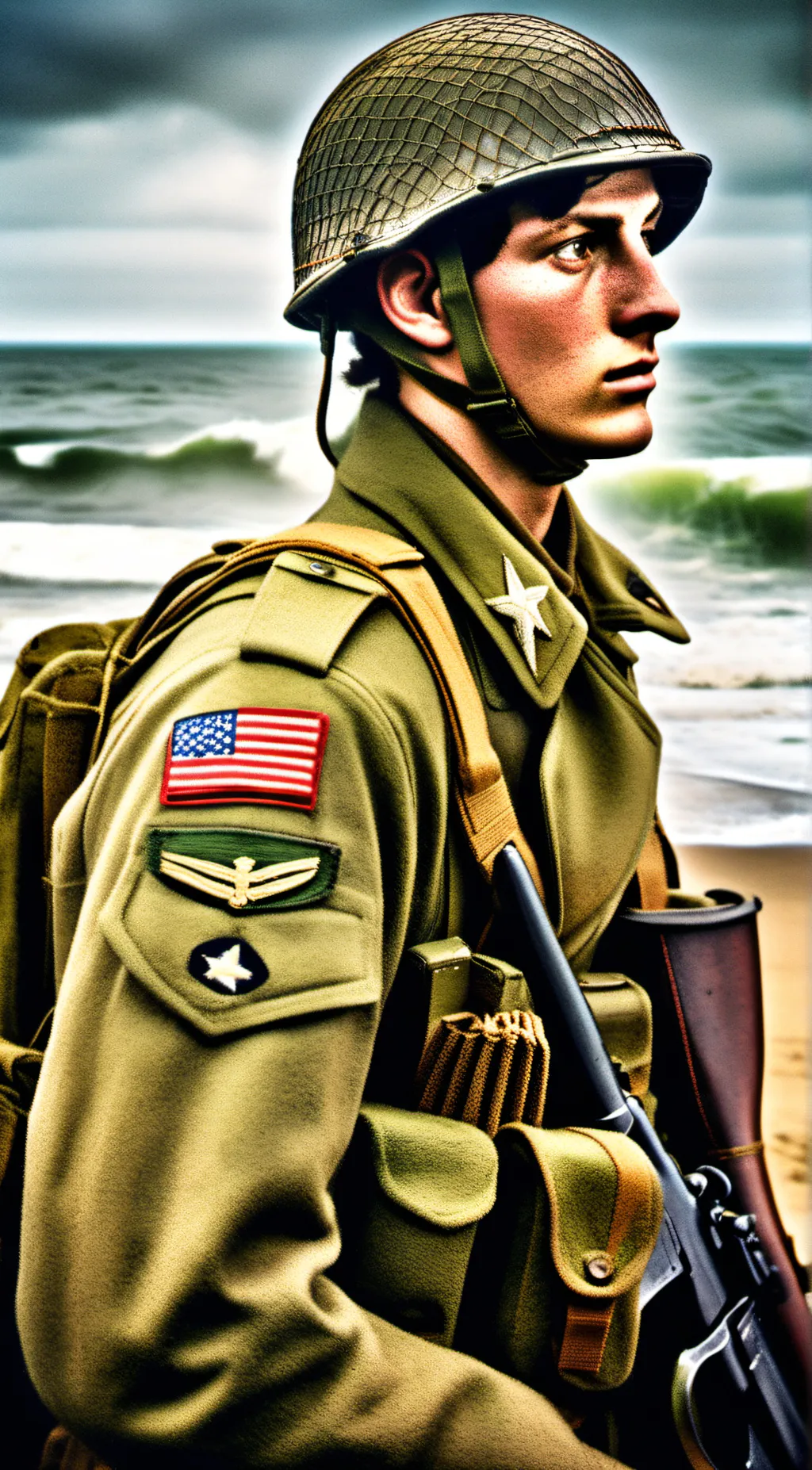 ai character: d-day american background