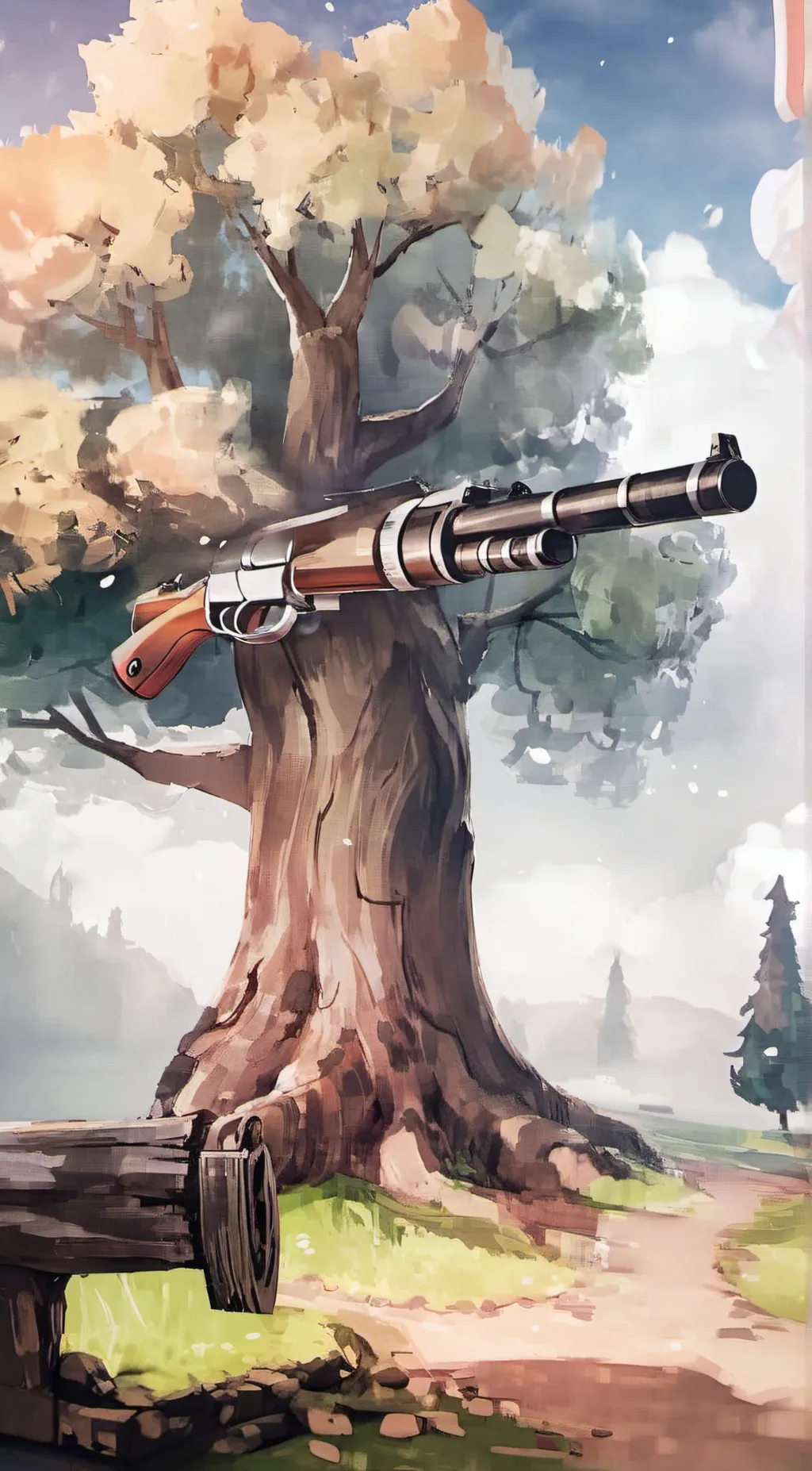ai character: Gun tree background
