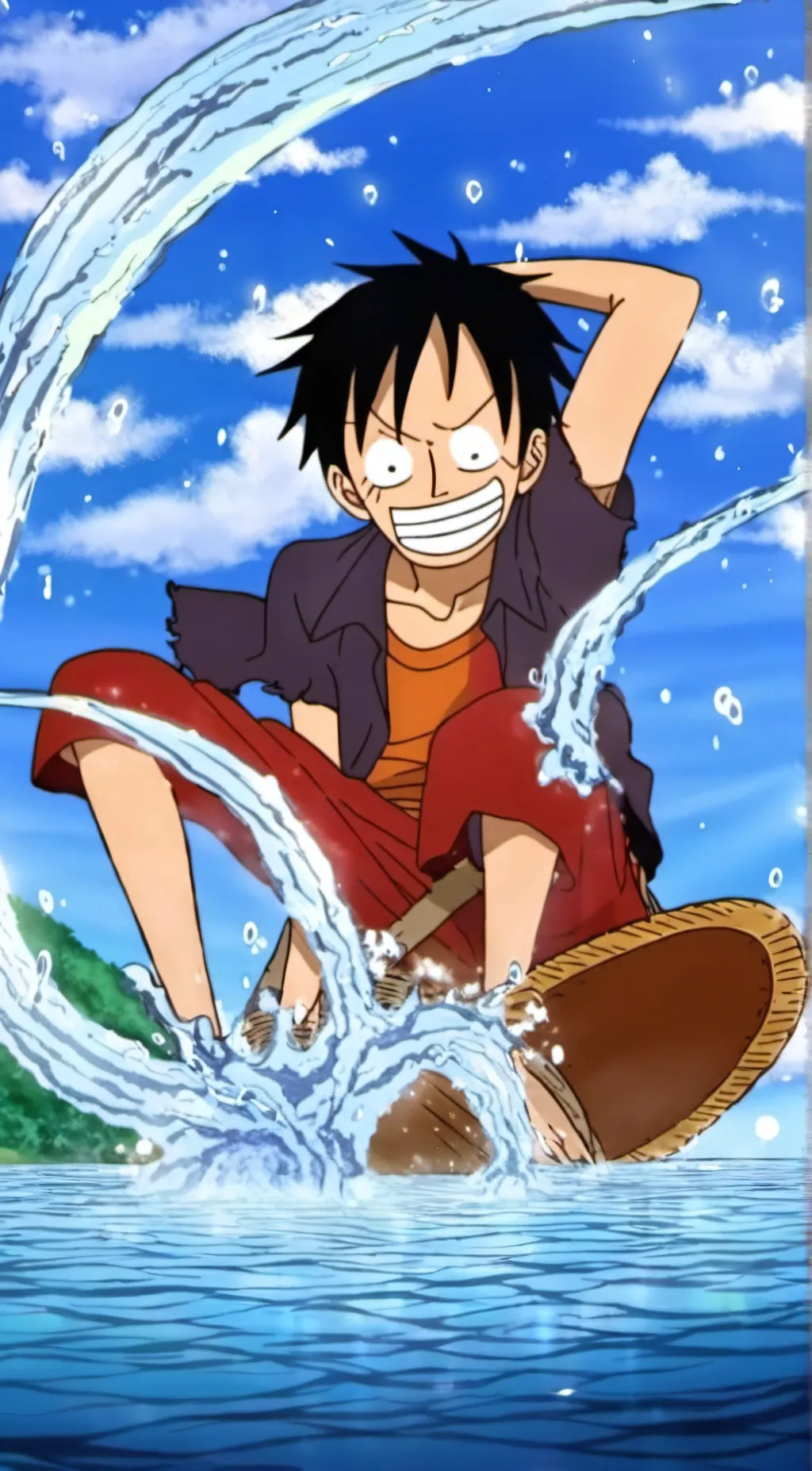 ai character: Water Luffy background