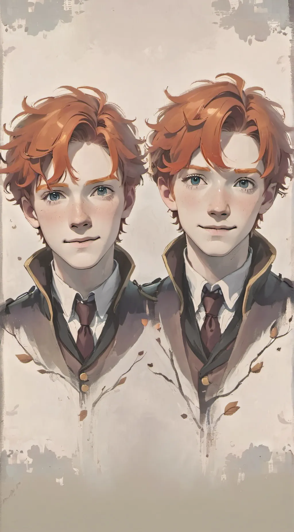 ai character: Fred and George  background