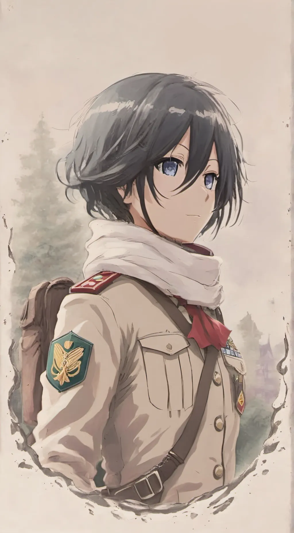 ai character: Mikisa ackermen background