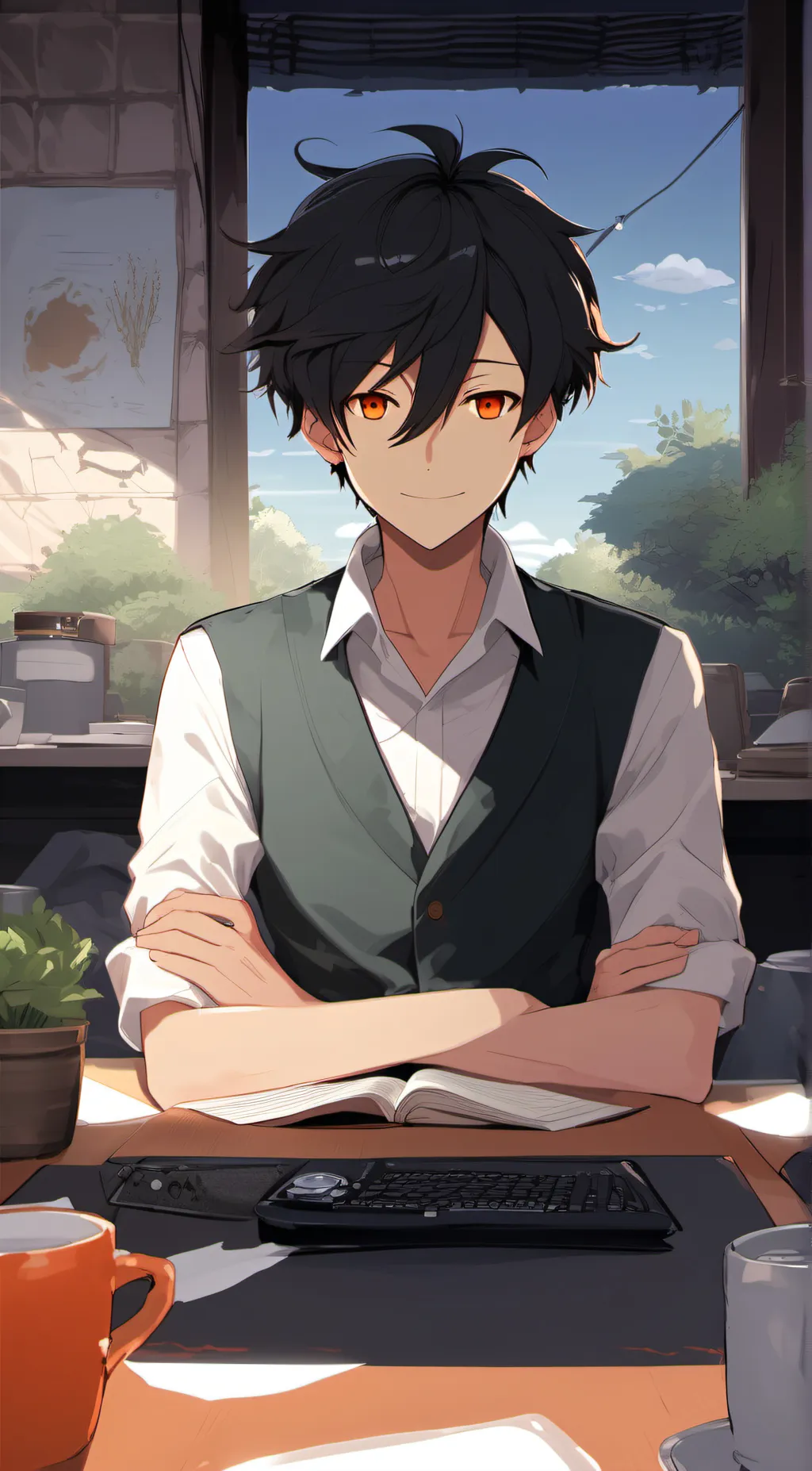 ai character: Fire  background