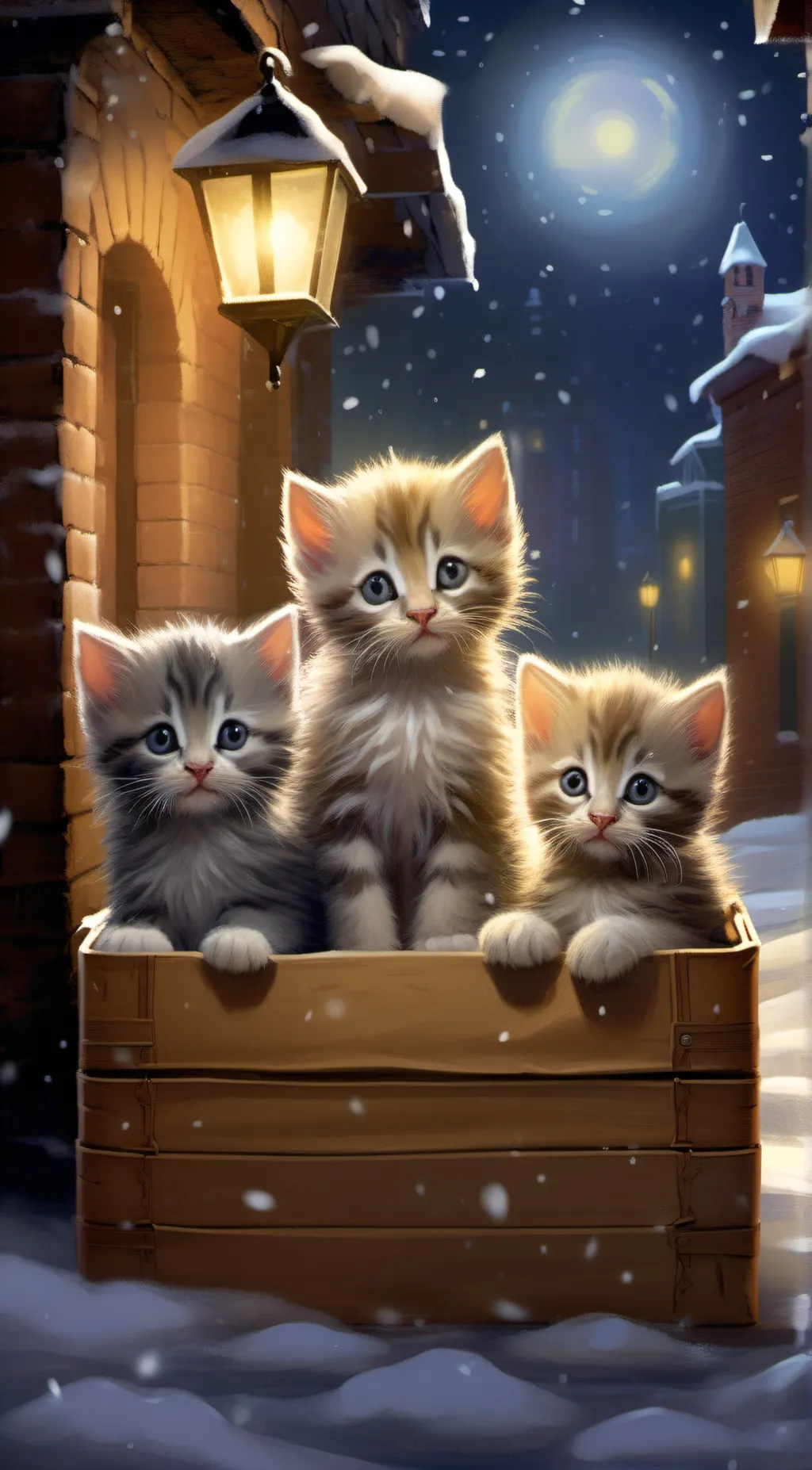 ai character: 3 kittens background