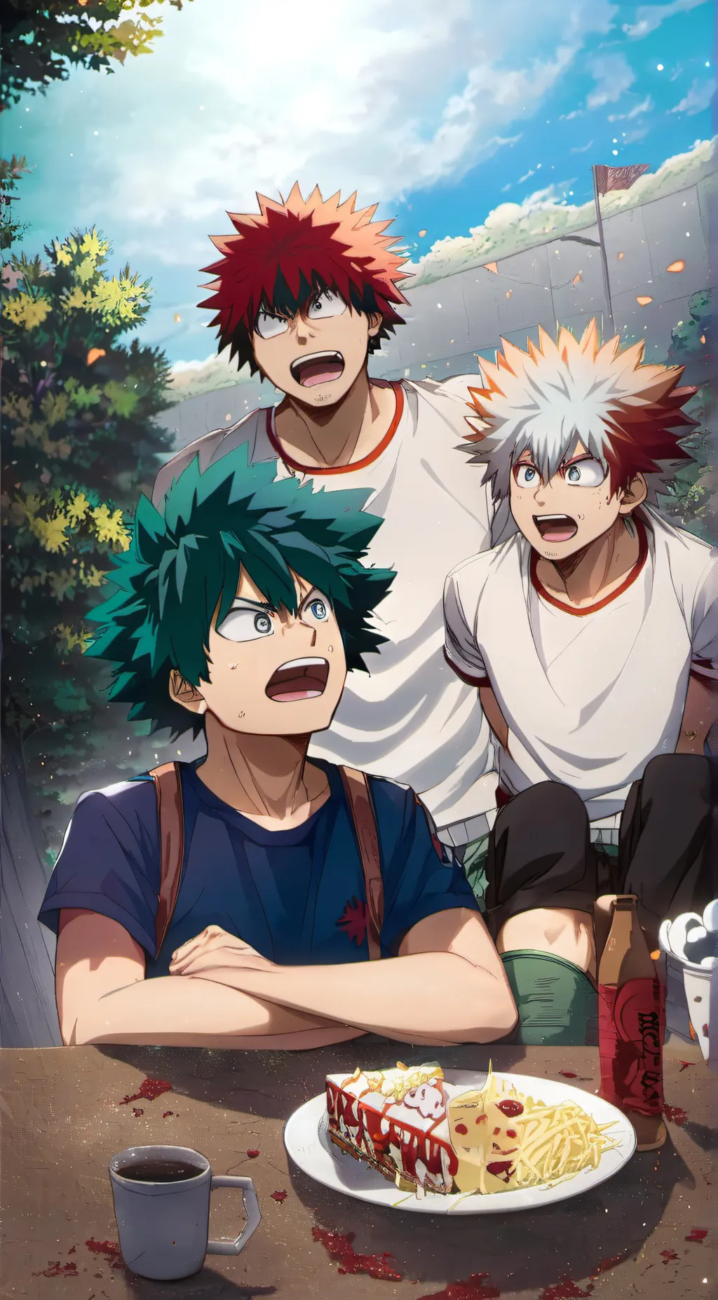 ai character: Todoroki & Bakugou background