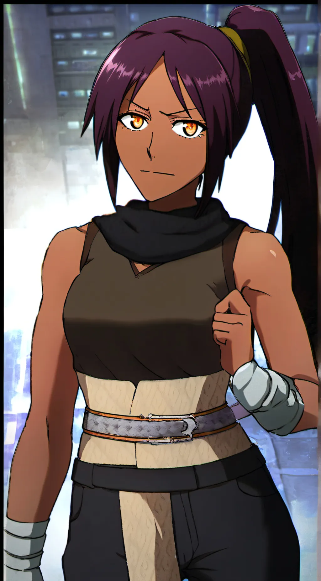 ai character: Yoruichi Shihōin background