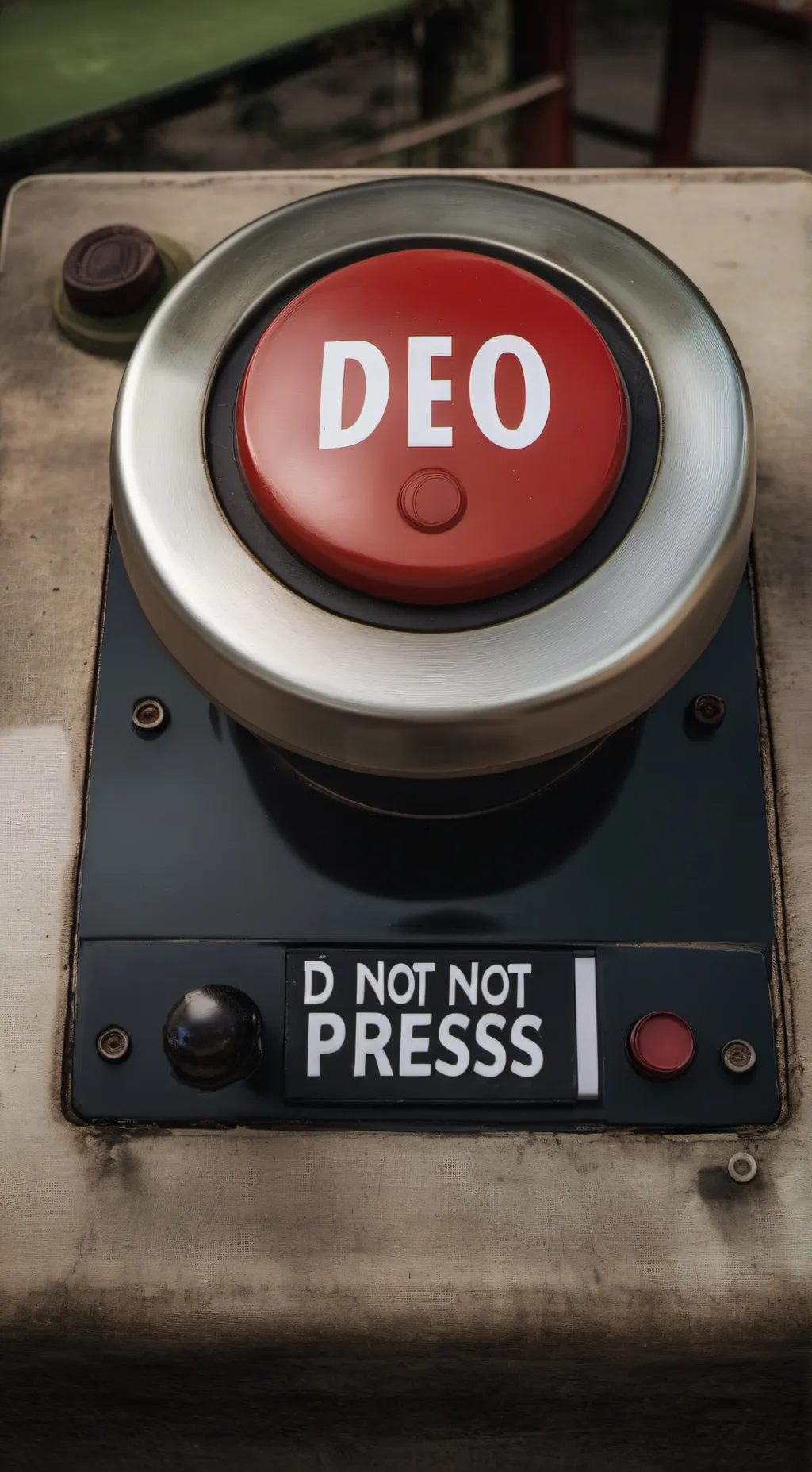 ai character: big red button background