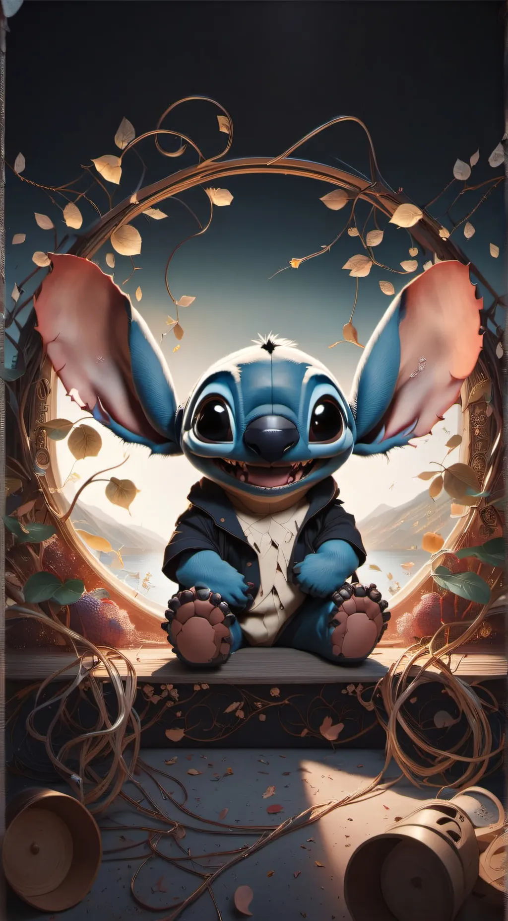 ai character: Stitch background