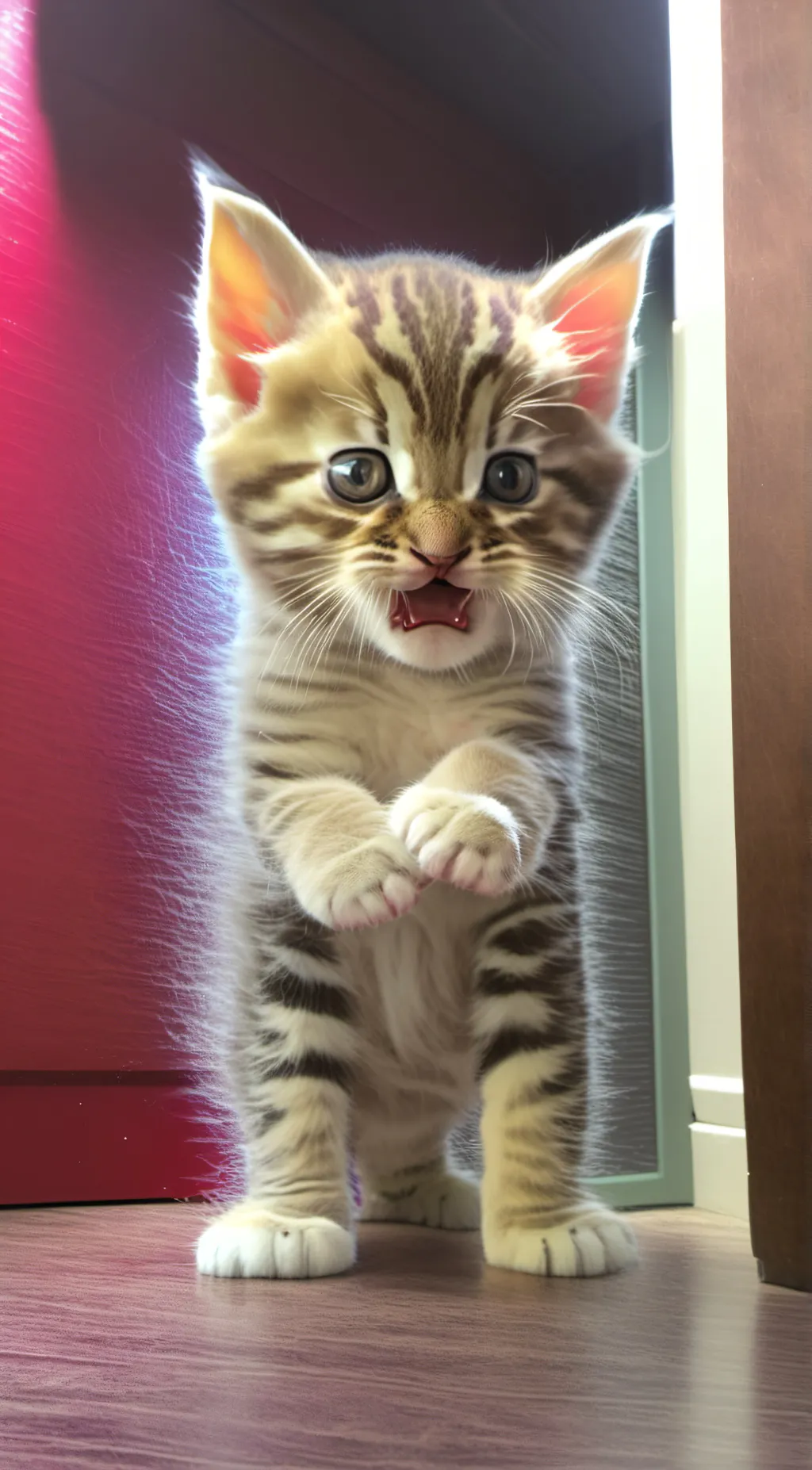 ai character: Newborn angry cat background
