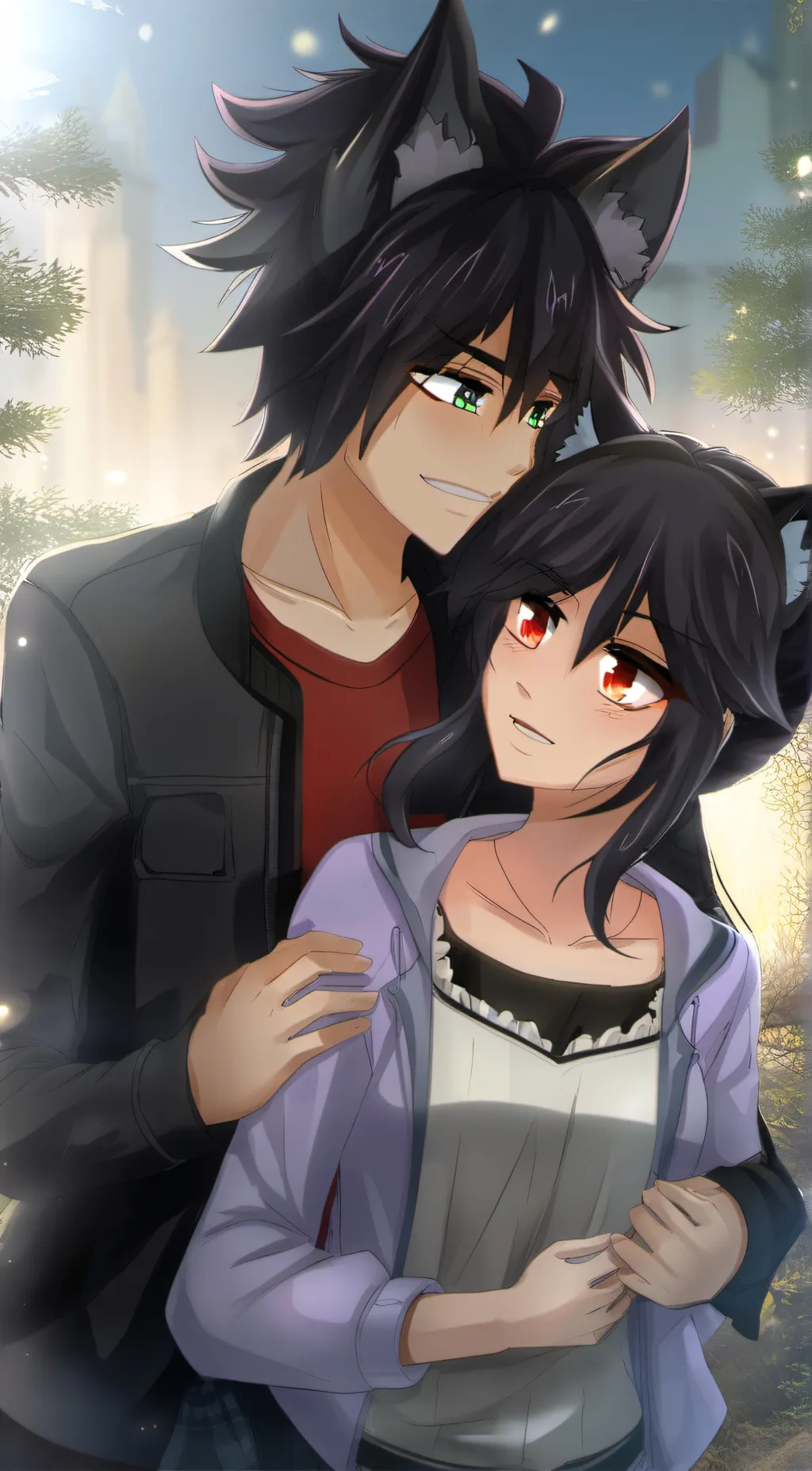 ai character:  Aphmau & Aaron ❤️ background