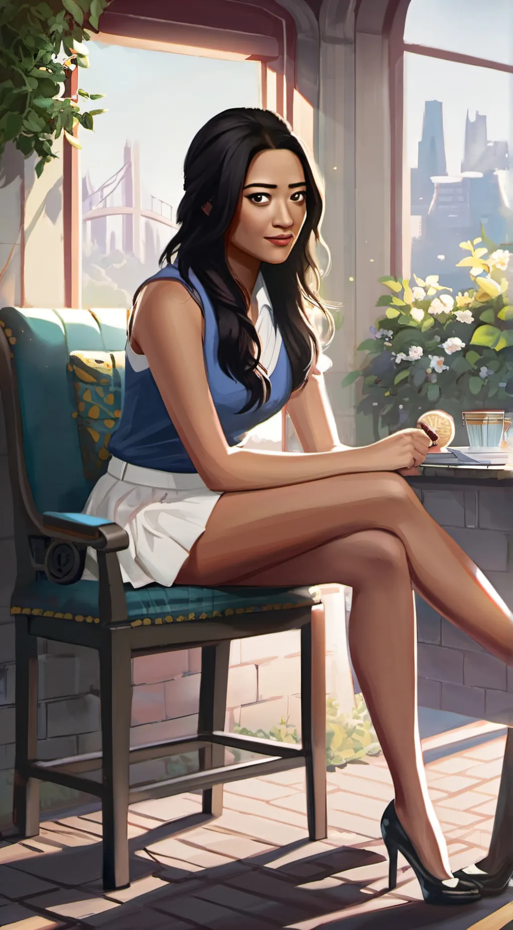ai character: emily fields background