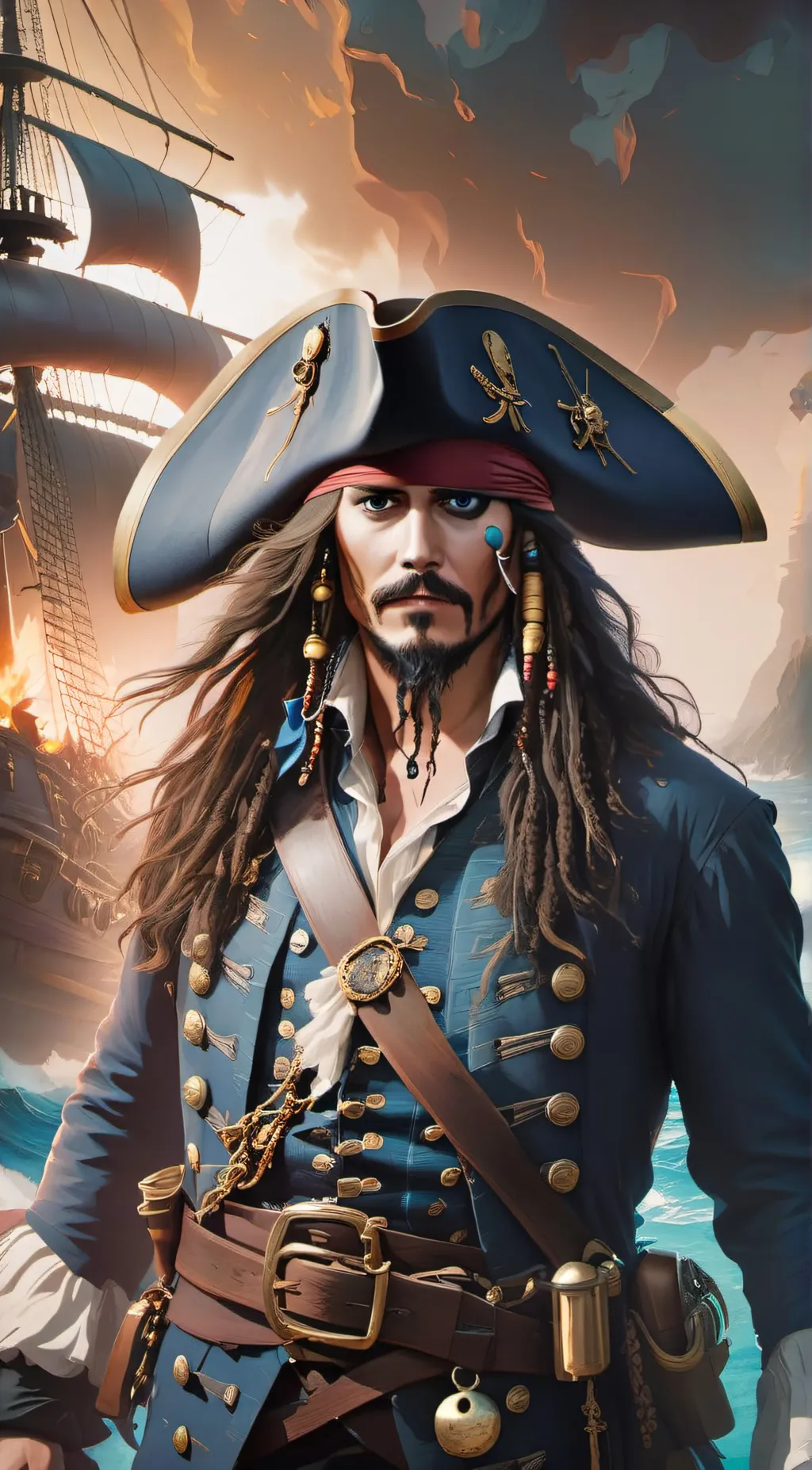 ai character: Jack sparrow background