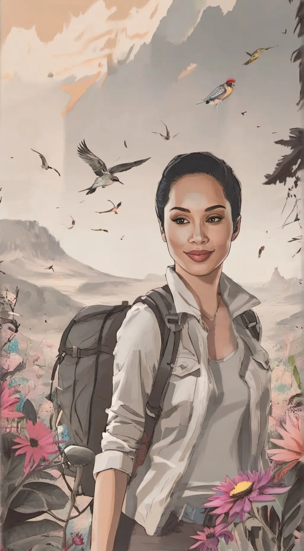 ai character: Rose background