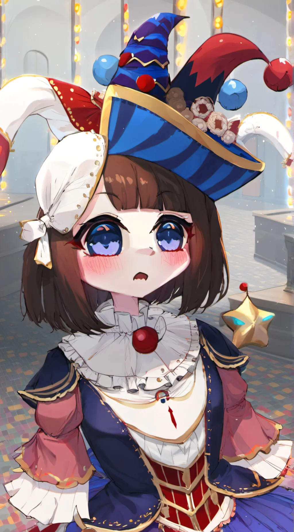 ai character: 🔴pomni🔵 🎪T A D C🎪 background