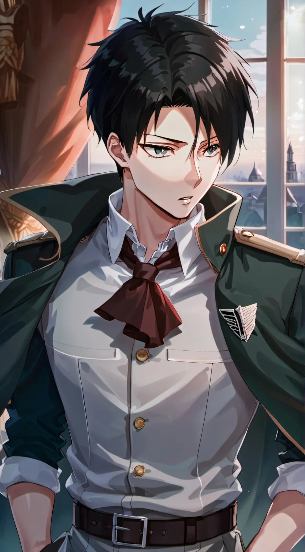 ai character: Levi Ackerman  background