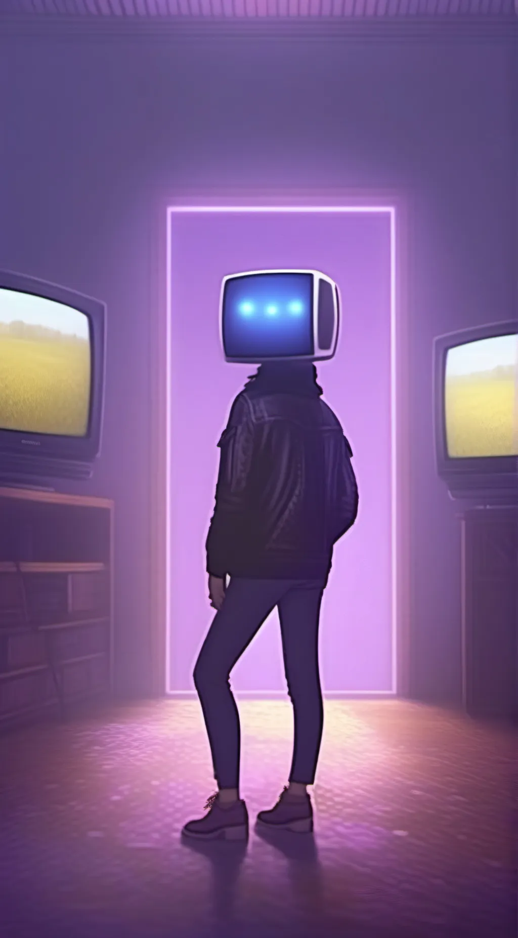 ai character: tv woman background