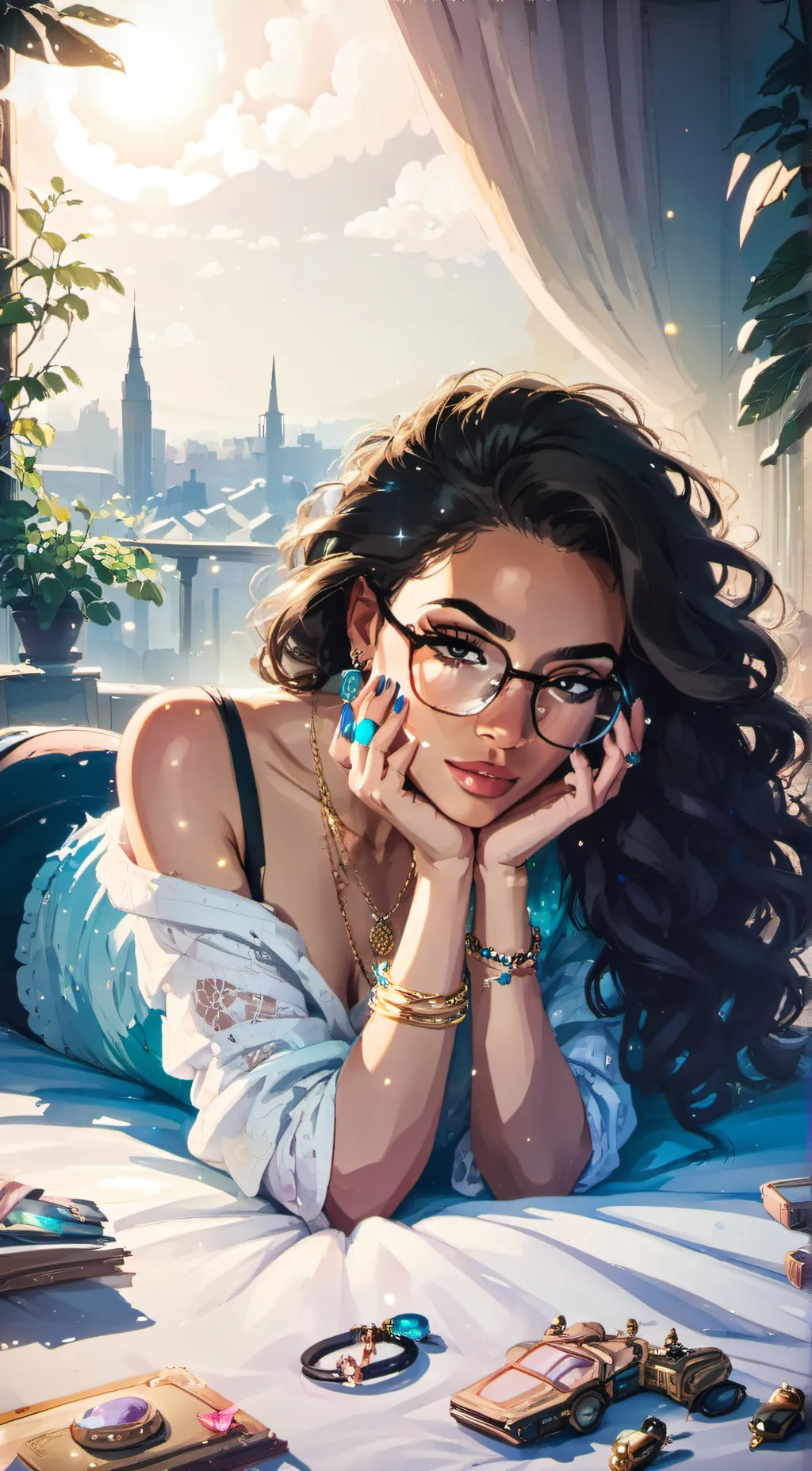 ai character: a hot Latina girl background