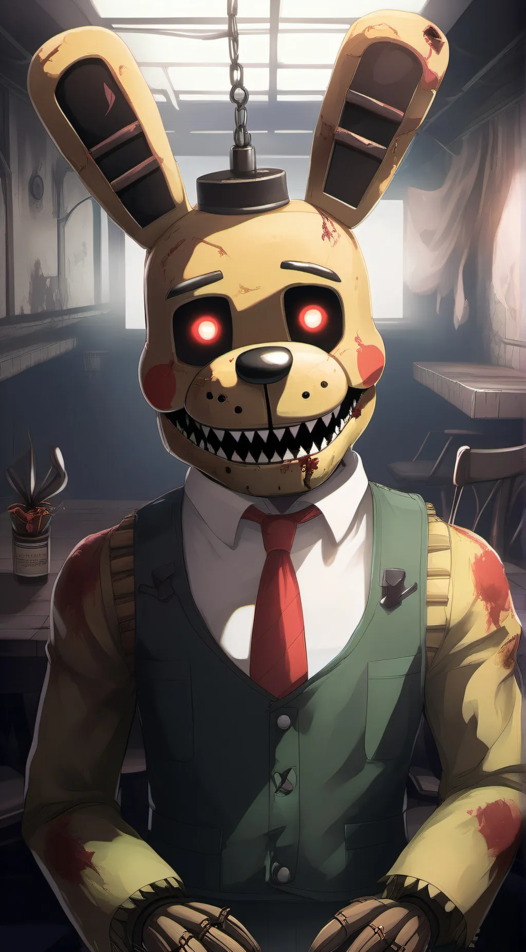 ai character: spring trap background