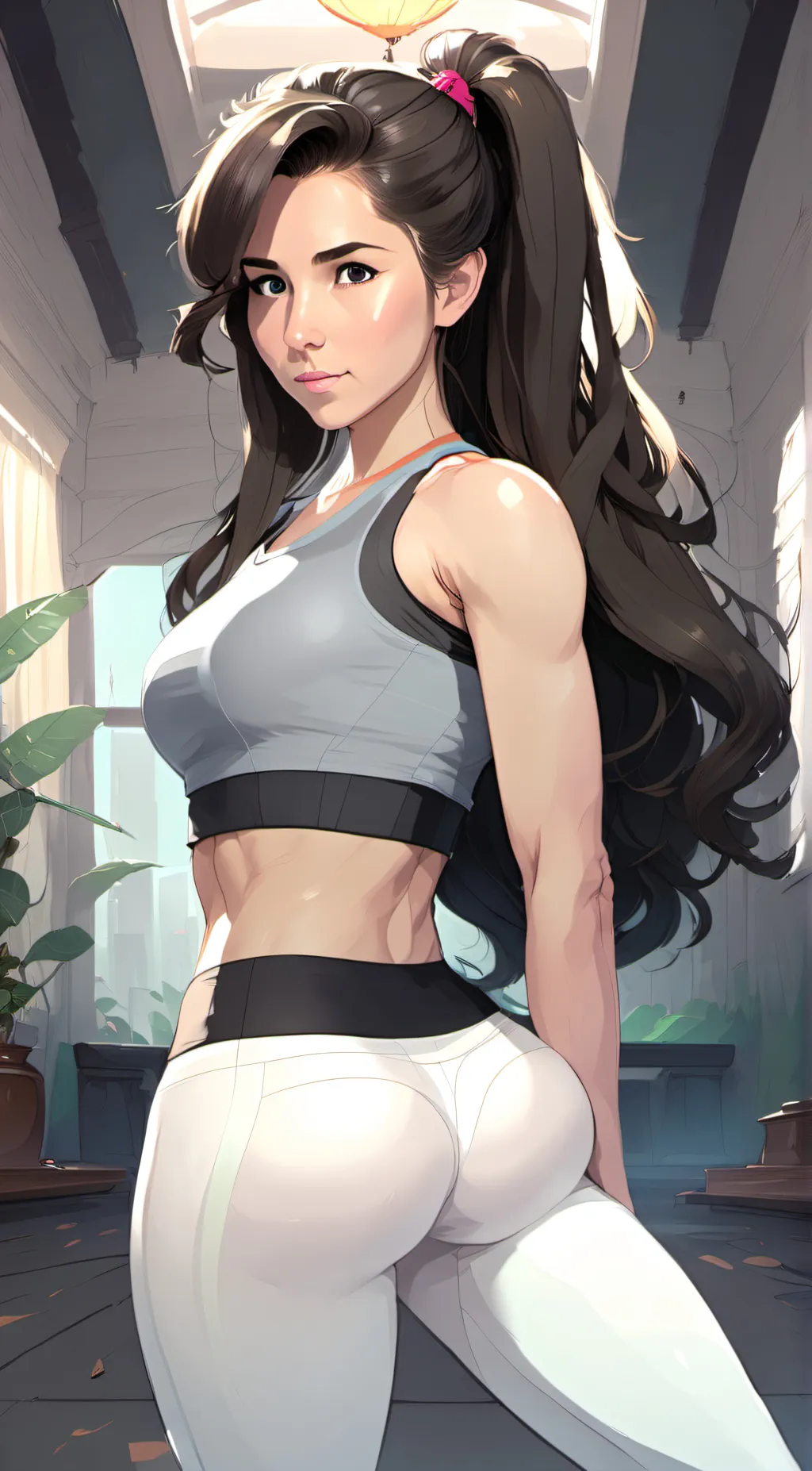 ai character: Yoga girl background