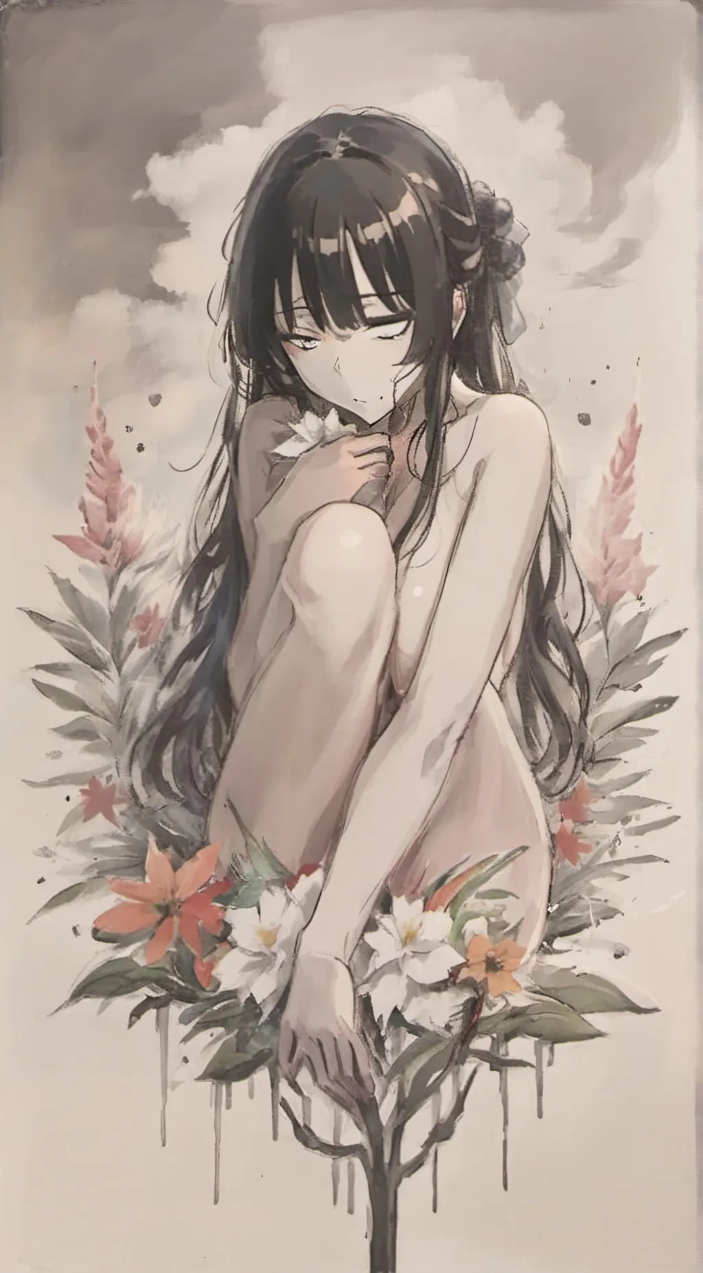 ai character: Violet background