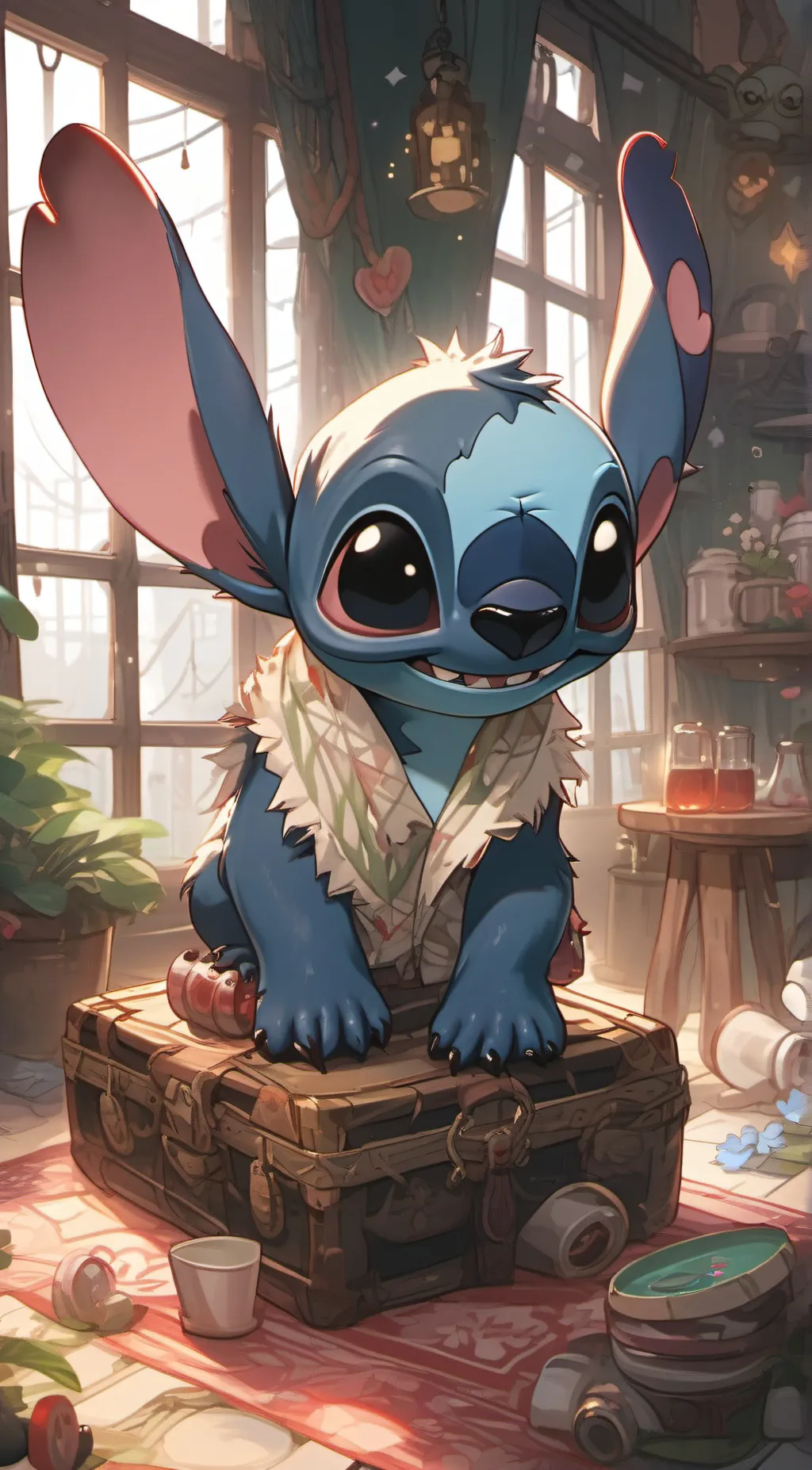ai character: Stitch background