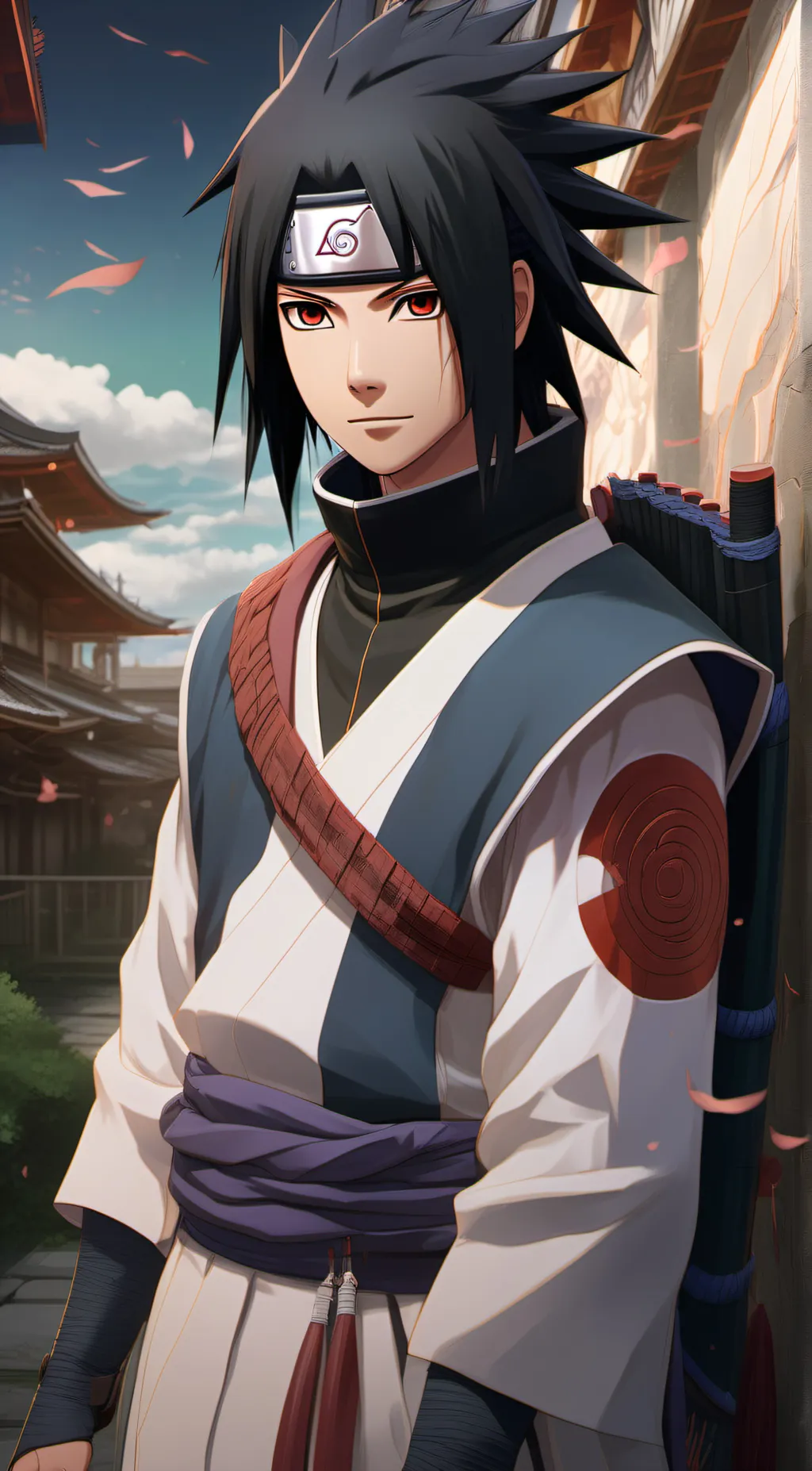 ai character: sasuke+team7 background