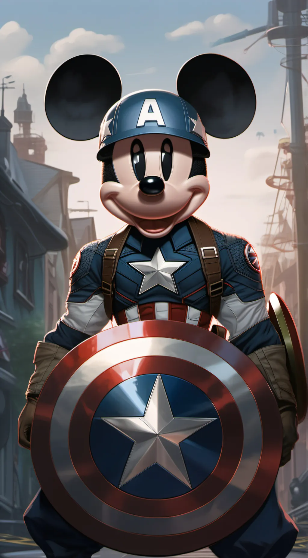 ai character: Mickey mouse MCU background