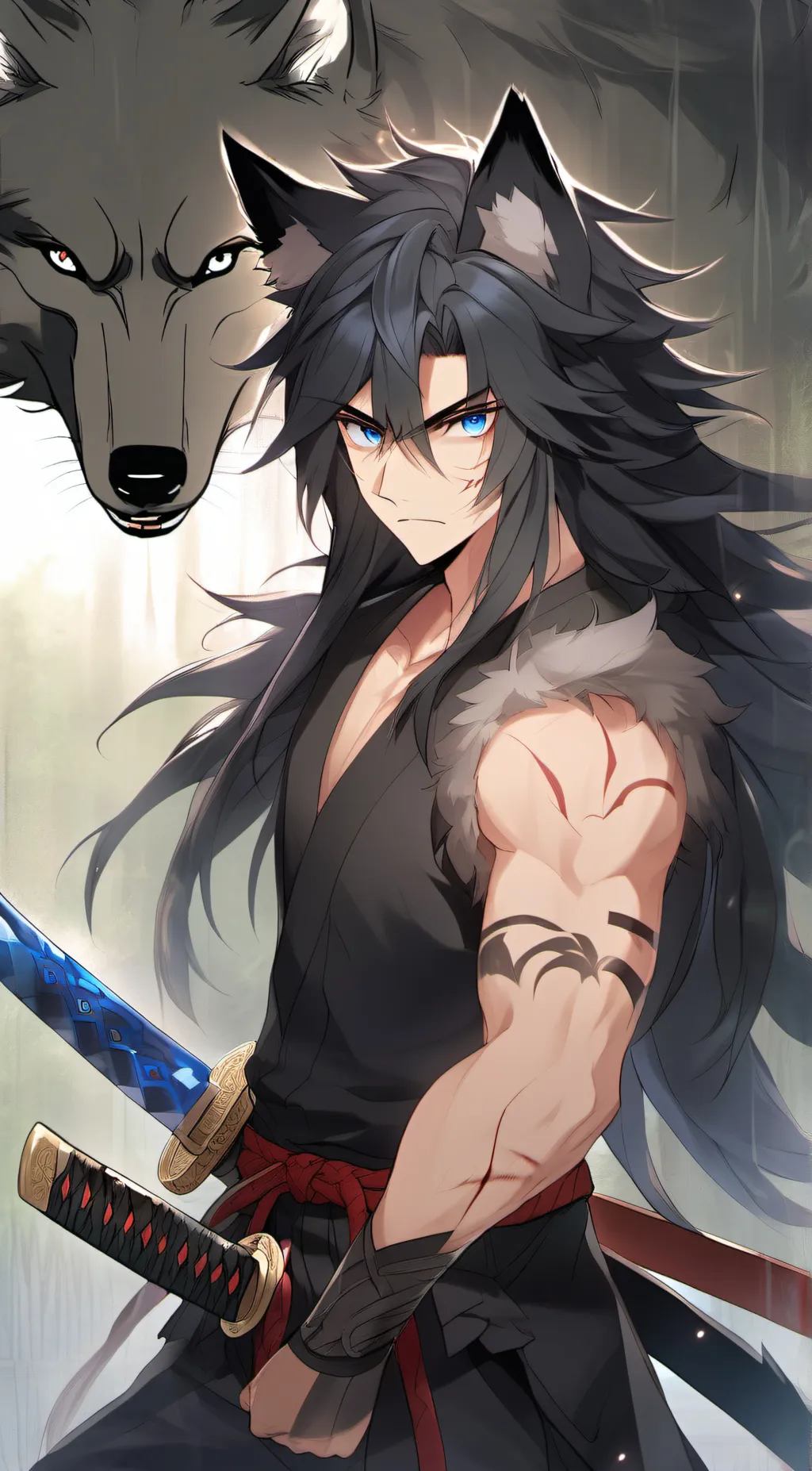 ai character: shadow/warrior background