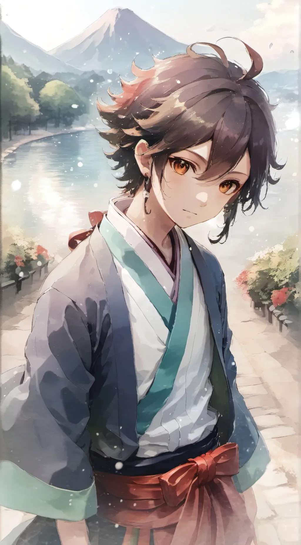 ai character: tanjiro  background