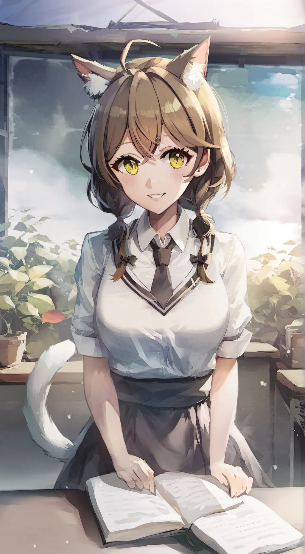 ai character: CatGirl Emily background