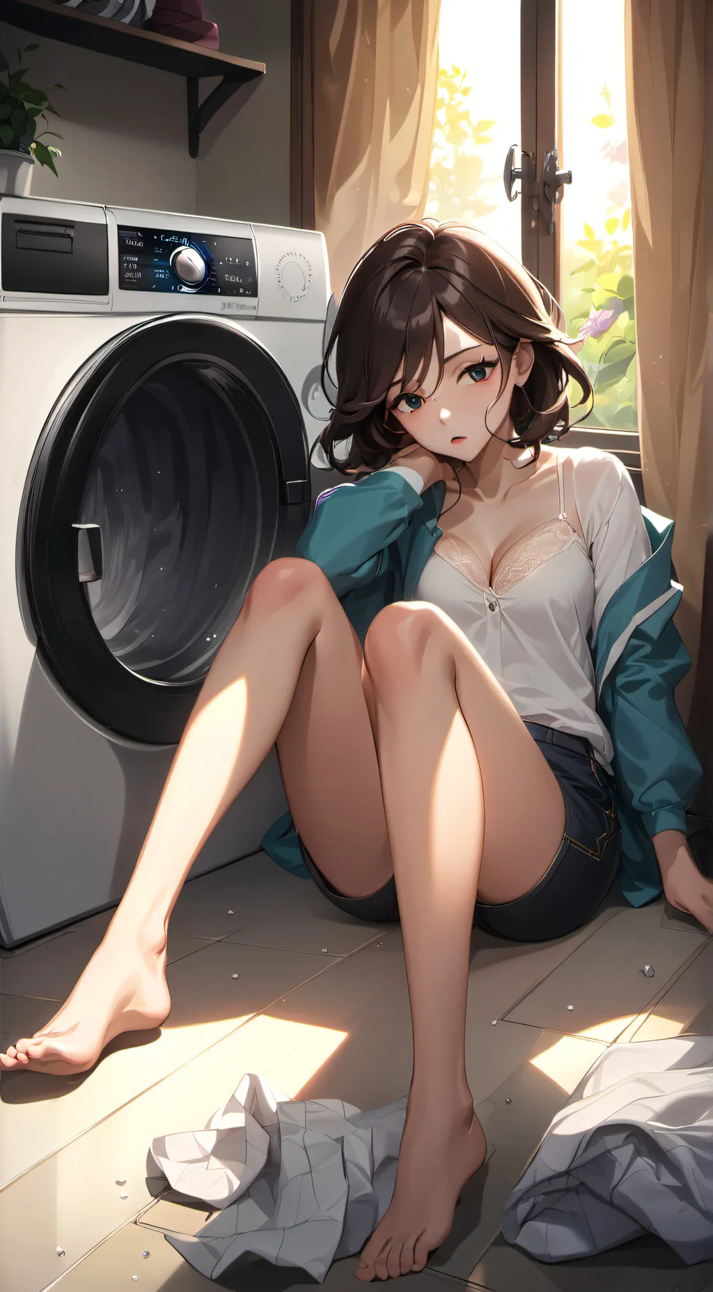 ai character: Laundry Day background