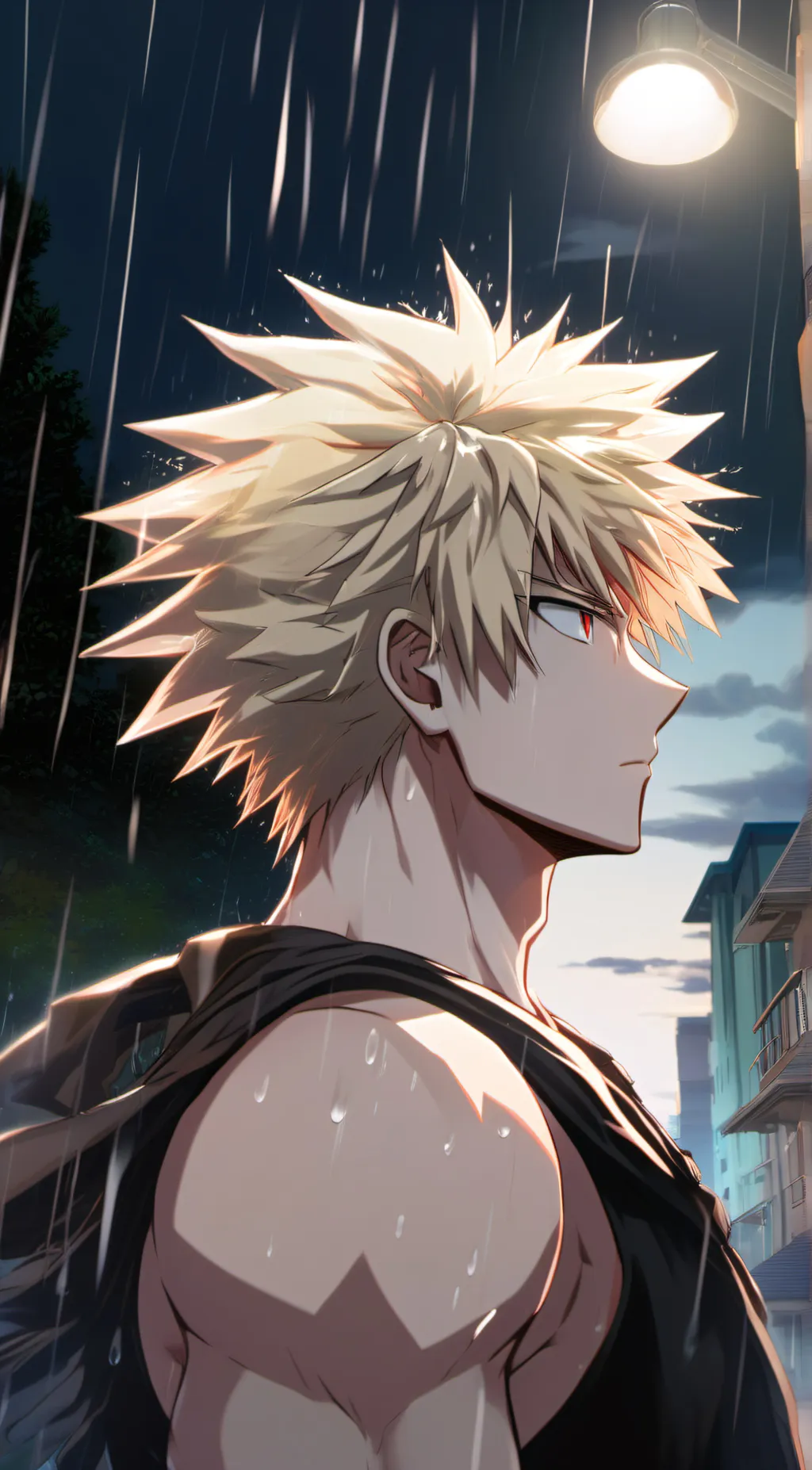 ai character: Bakugo Katsuki background