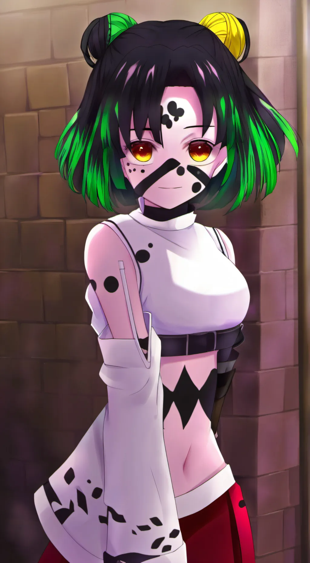 ai character: Gyutaro waifu💚🖤 background