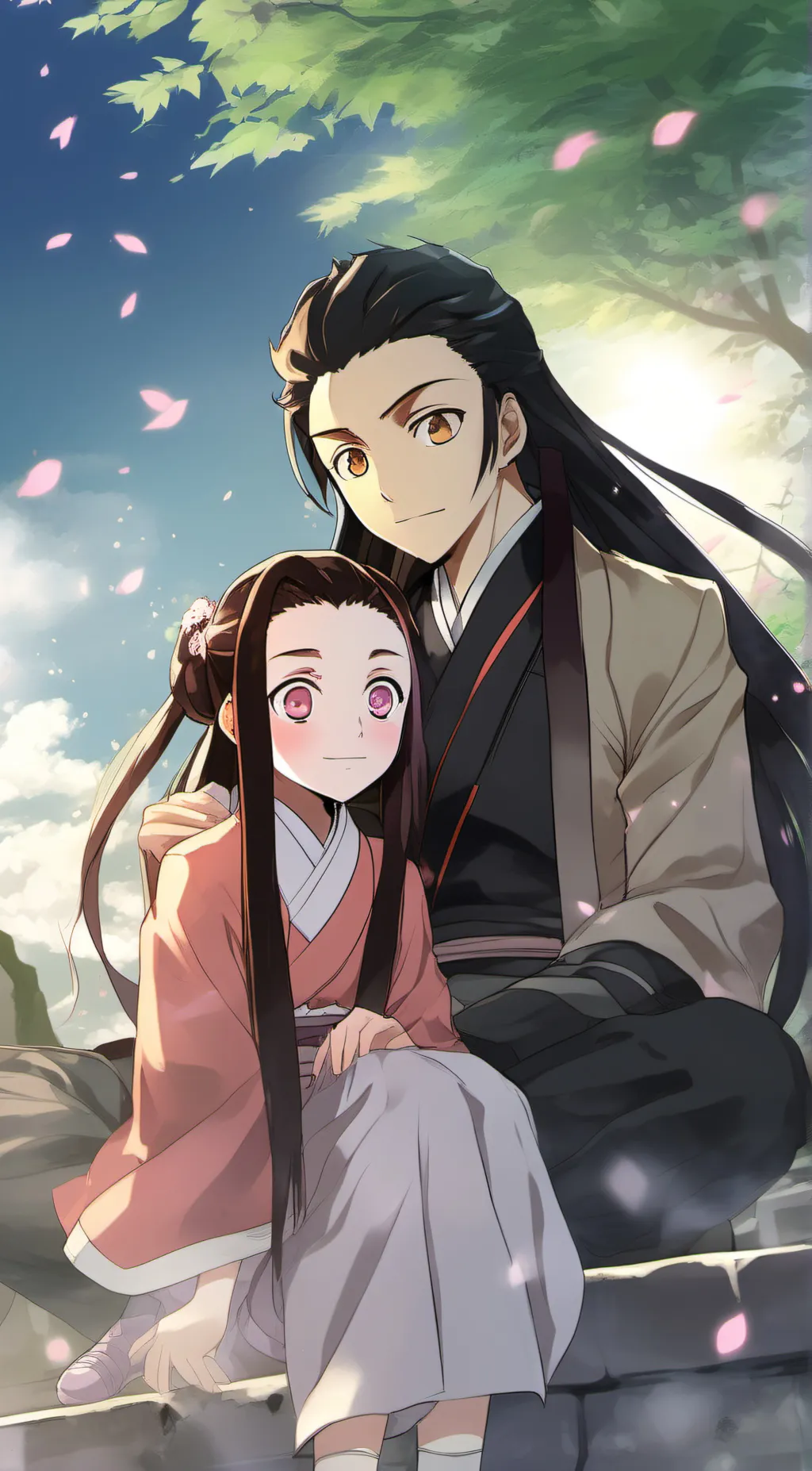 ai character: Nezuko and tadjiro background