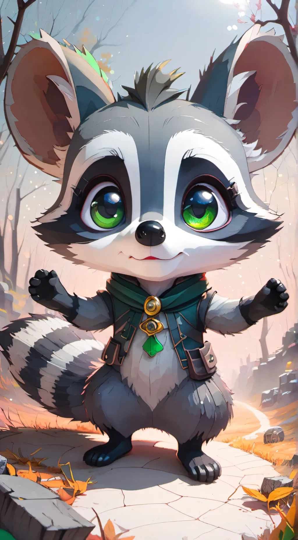 ai character: 🧸Bob🧸, a racoon  background