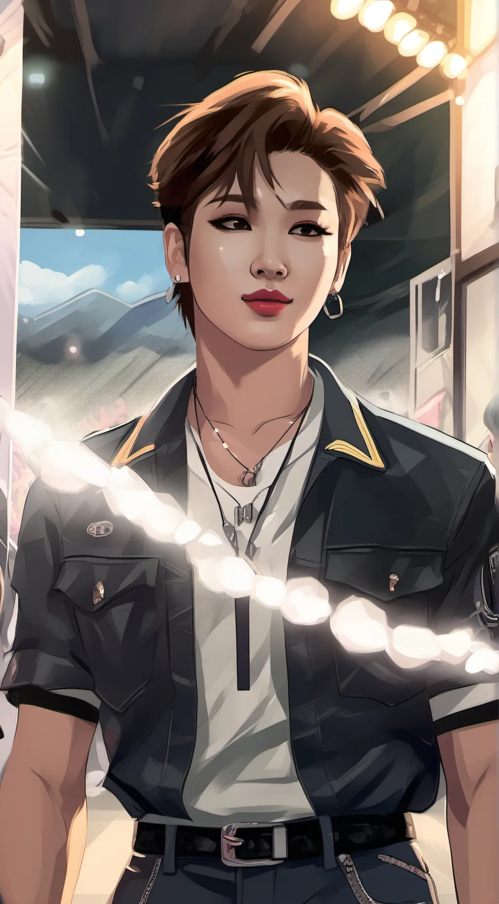 ai character: Taehyung  background