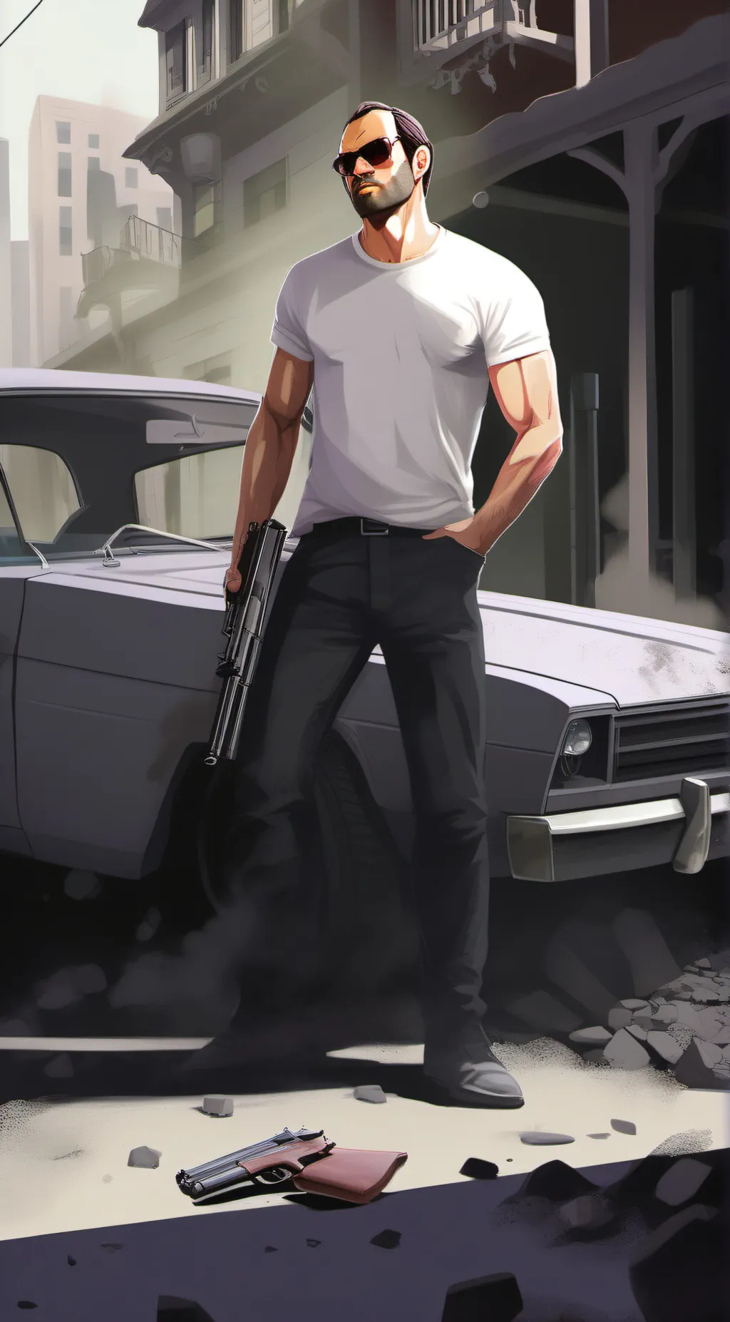 ai character: Trevor Philips  background