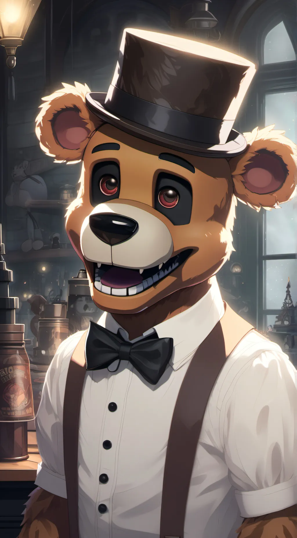 ai character: Freddy Fazbear  background