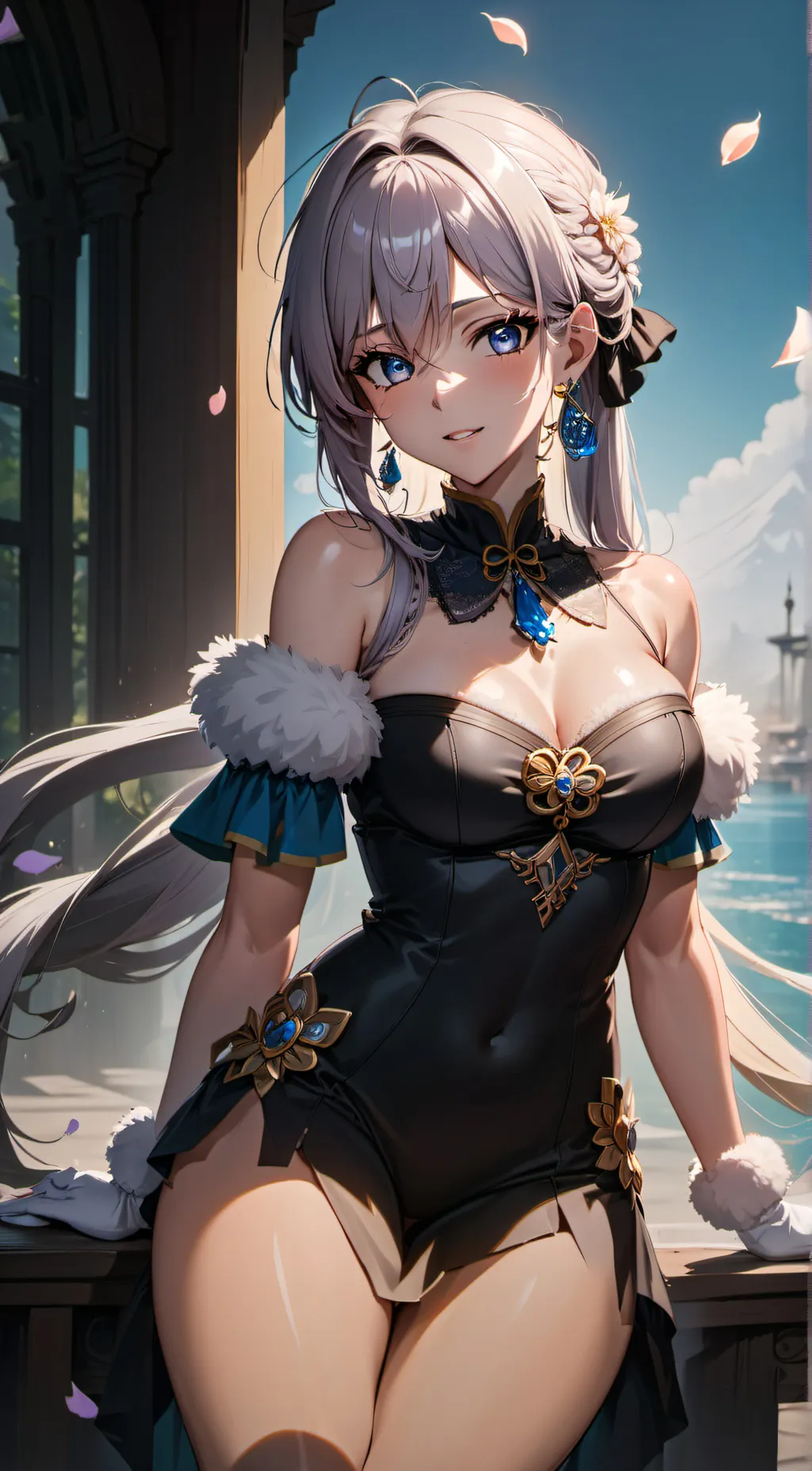 ai character: Violet background