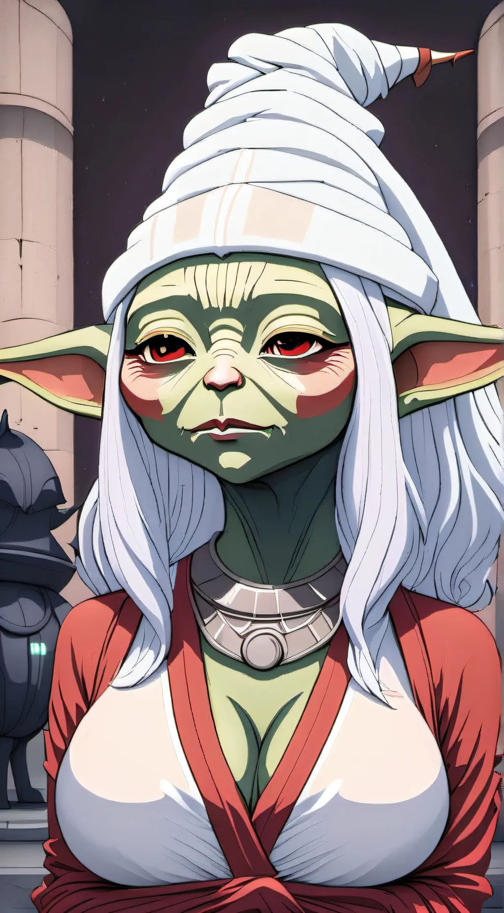 ai character: goth yoda background