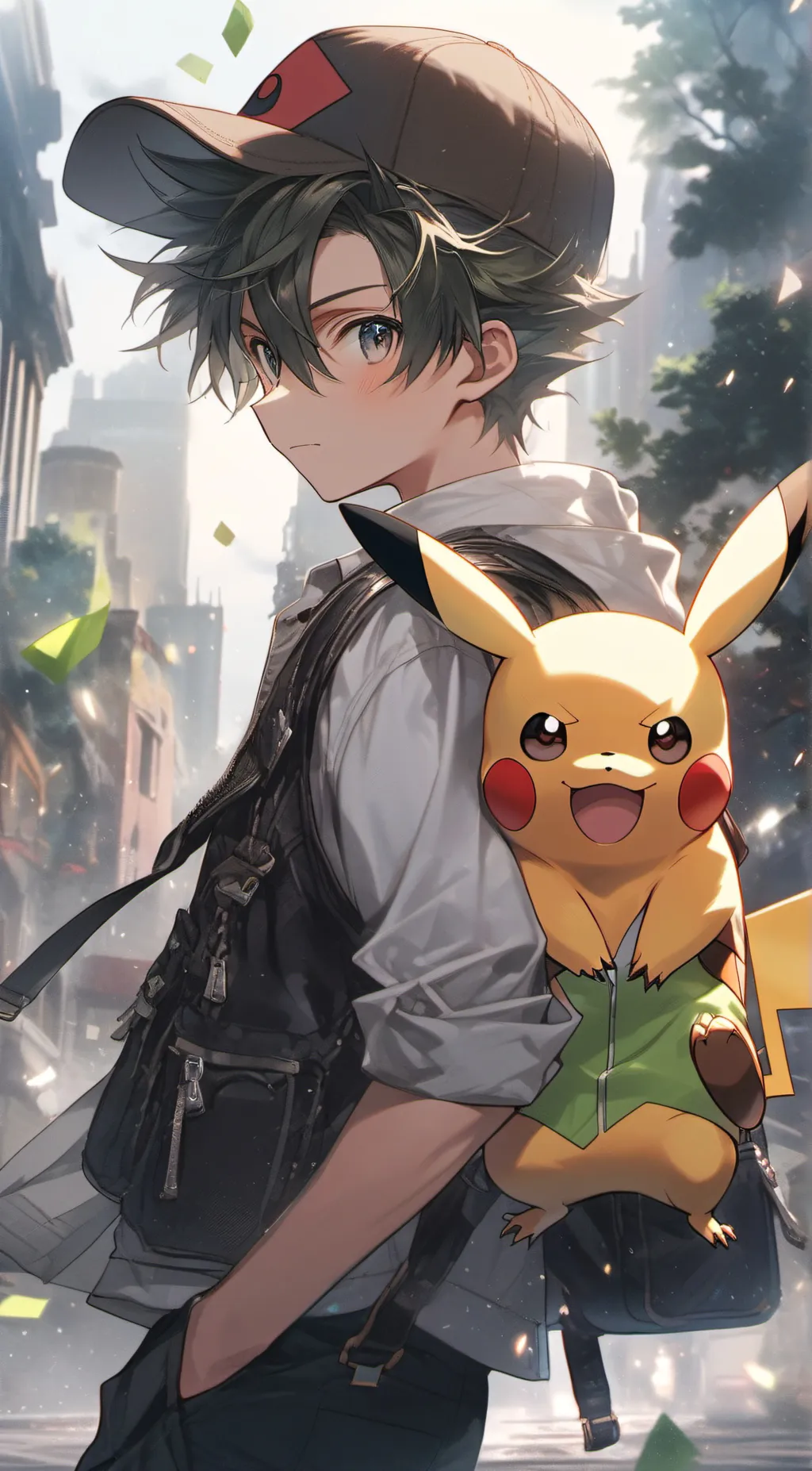 ai character: Ash Ketchum  background