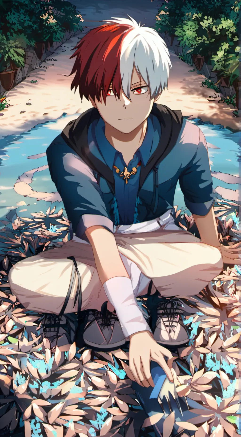 ai character: Shoto Todoroki background