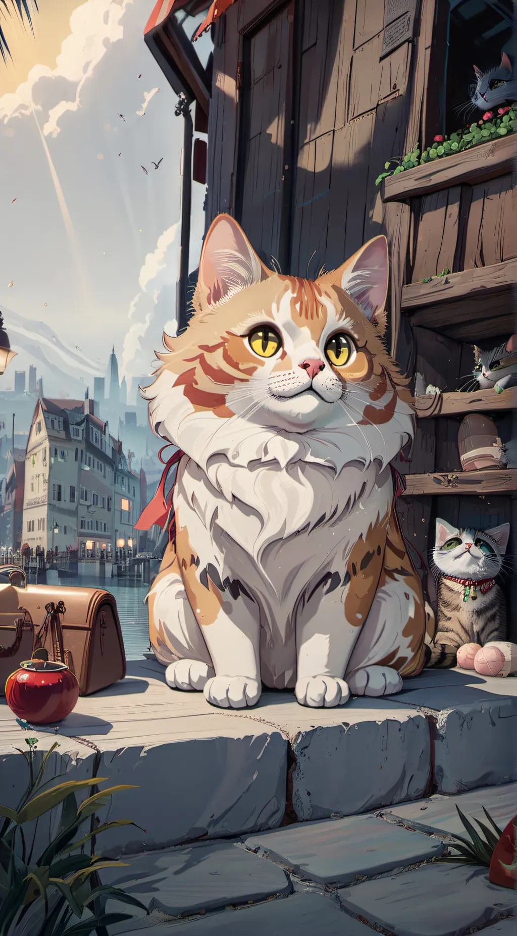 ai character: pomni cat background