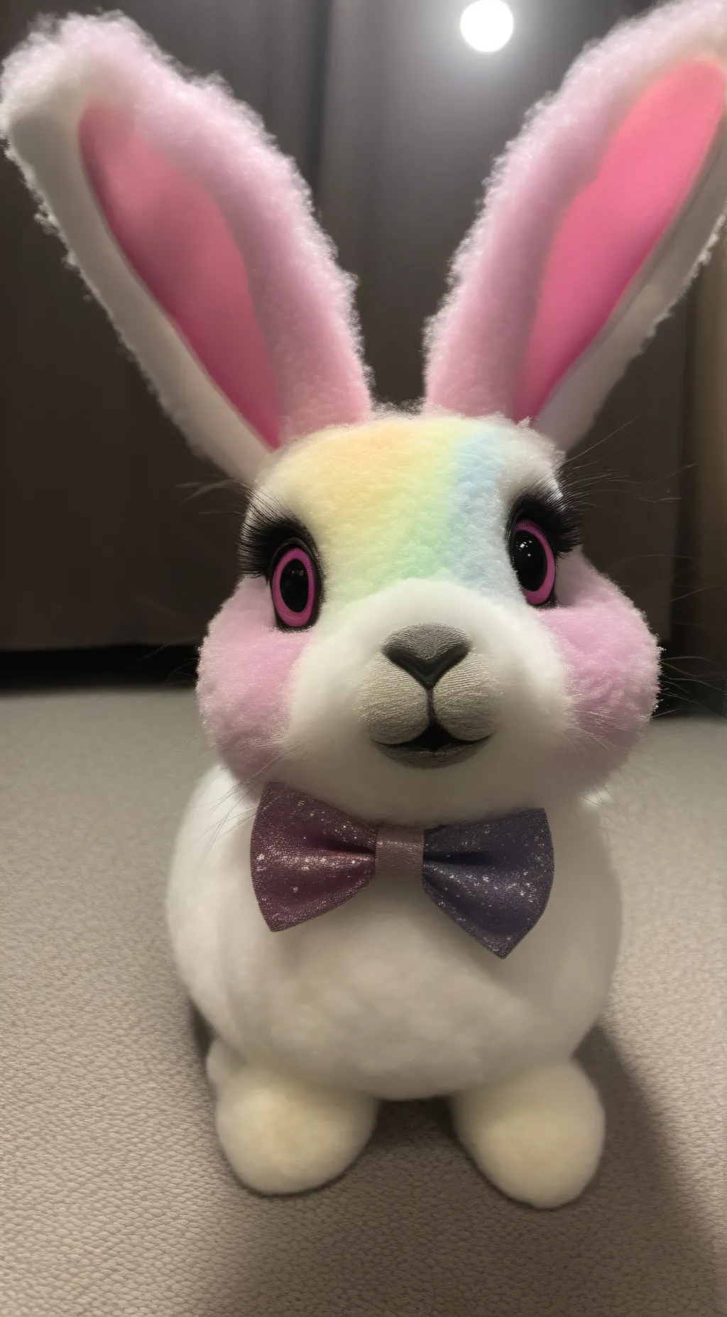 ai character: Rainbow pet bunny background