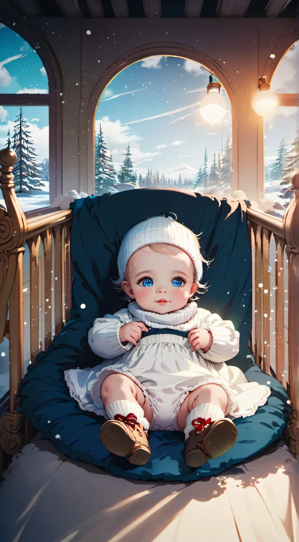 ai character: Evelyn Carson-Baby background