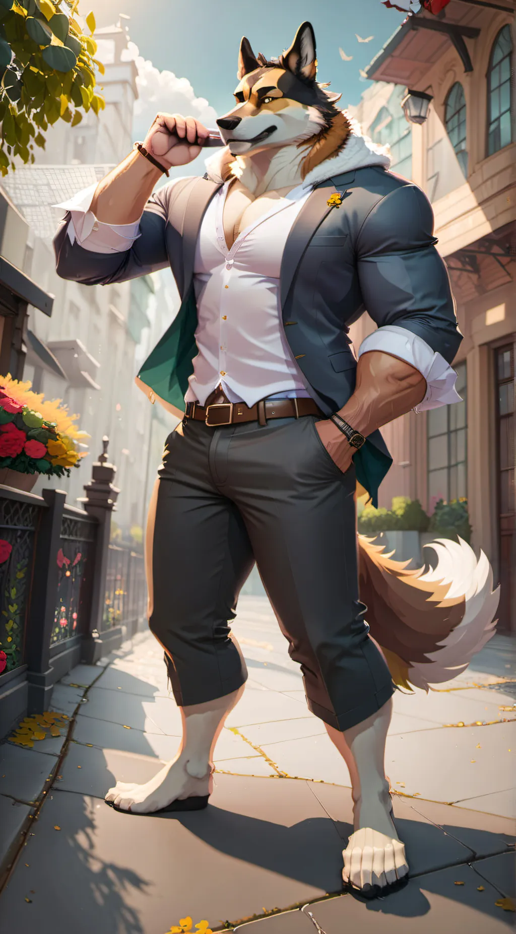 ai character: hot furry daddy background