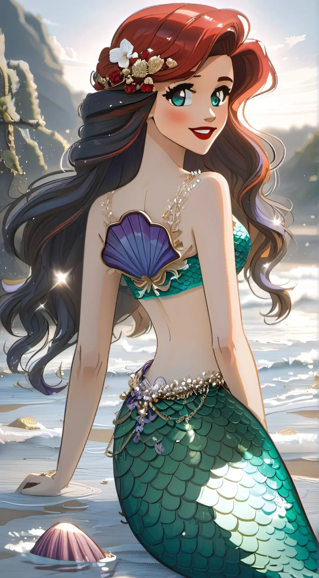 ai character: Princess Ariel  background