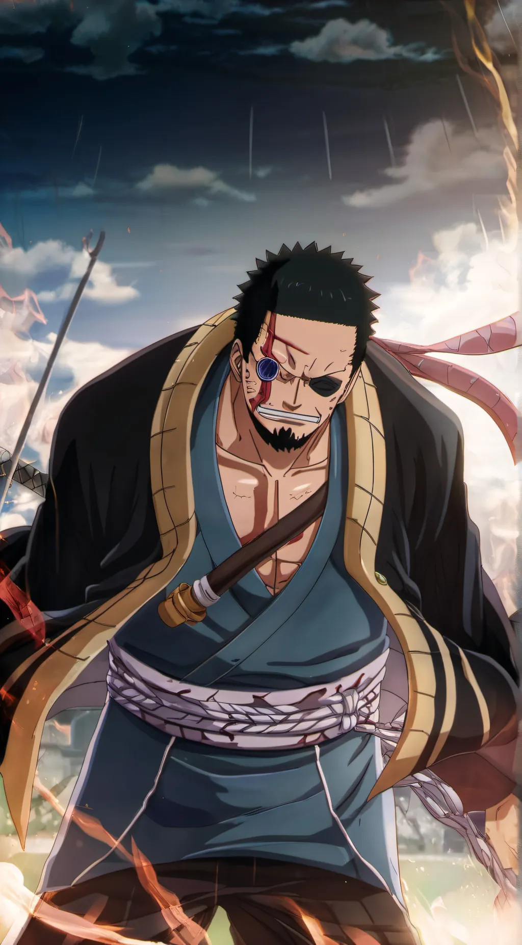 ai character: Fujitora  background