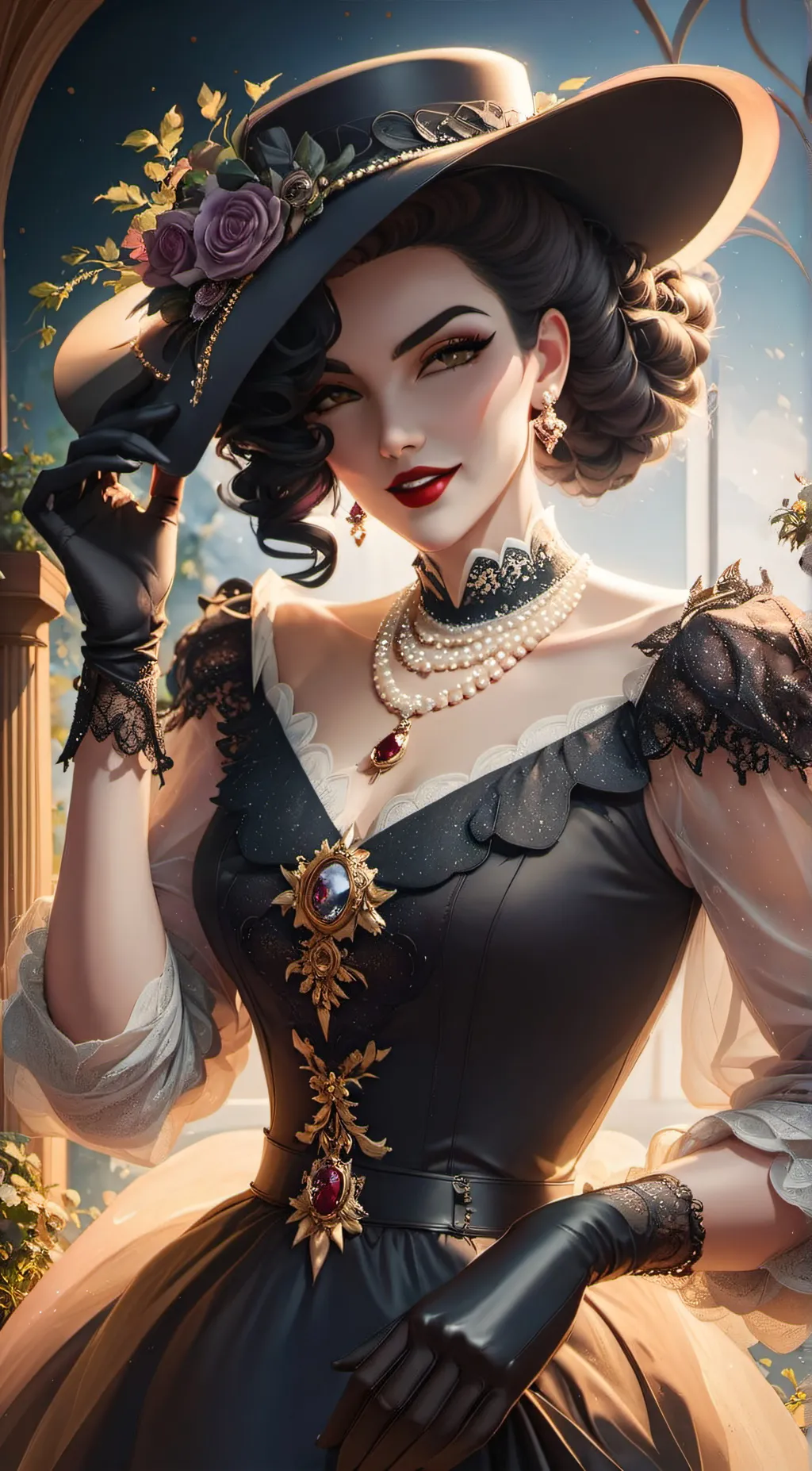 ai character: Lady Dimitrescu background